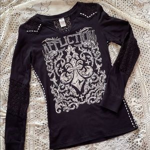 Affliction Womens L/S  Top. Size Small